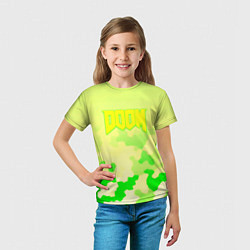 Футболка детская Doom токсичное лого броня, цвет: 3D-принт — фото 2