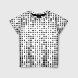 Детская футболка Серые квадраты на белом фоне