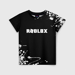 Детская футболка Roblox текстура краски белые