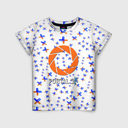 Детская футболка Portal logo pattern steel