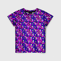 Детская футболка Фиолетовый узор и чёрная обводка