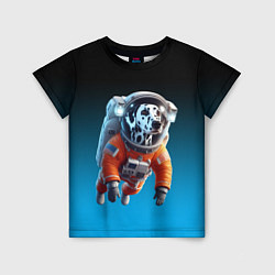 Детская футболка Далматинец космонавт в открытом космосе