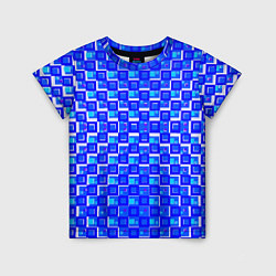 Детская футболка Синие квадраты на белом фоне
