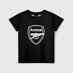 Футболка детская Arsenal fc белое лого, цвет: 3D-принт