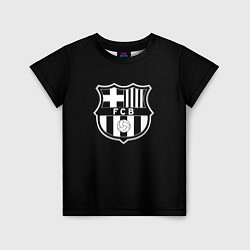 Детская футболка Barcelona fc club белое лого