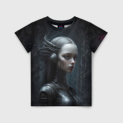 Детская футболка Девушка-андроид из стали