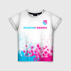 Детская футболка Atletico Madrid neon gradient style посередине