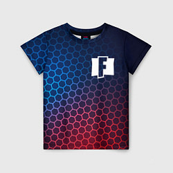 Детская футболка Fortnite неоновые соты