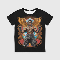 Детская футболка Муай-Тай боец с золотыми крыльями
