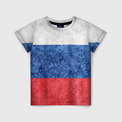 Футболка детская Флаг России разноцветный, цвет: 3D-принт