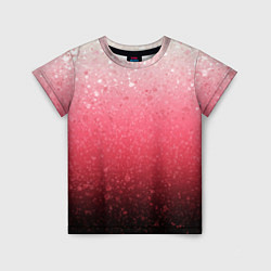 Детская футболка Градиент розово-чёрный брызги