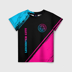 Детская футболка Leicester City - neon gradient вертикально