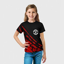 Футболка детская Manchester United sport grunge, цвет: 3D-принт — фото 2