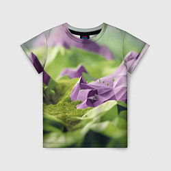 Детская футболка Геометрический пейзаж фиолетовый и зеленый