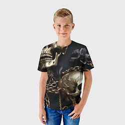Футболка детская Прикованные цепями черепа, цвет: 3D-принт — фото 2