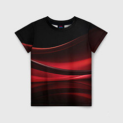 Детская футболка Темная красная абстракция на черном фоне