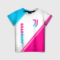 Футболка детская Juventus neon gradient style вертикально, цвет: 3D-принт