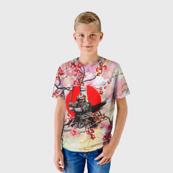Футболка детская Samurai v sakure, цвет: 3D-принт — фото 2
