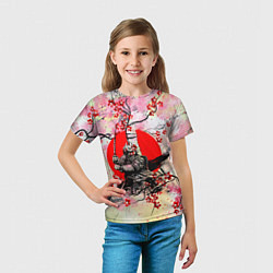 Футболка детская Samurai v sakure, цвет: 3D-принт — фото 2
