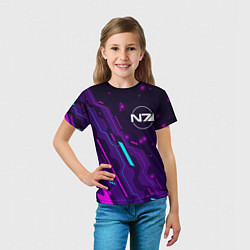 Футболка детская Mass Effect neon gaming, цвет: 3D-принт — фото 2