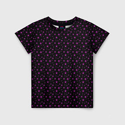 Детская футболка Чёрный с сиреневыми звёздочками
