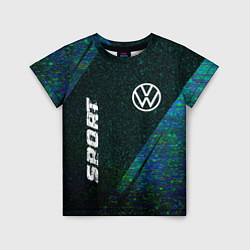 Детская футболка Volkswagen sport glitch blue