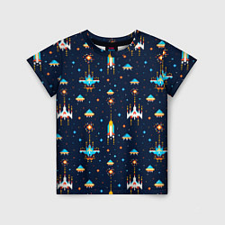 Детская футболка Пиксельная космическая игра