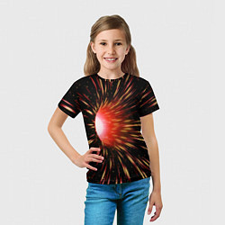 Футболка детская Червоточина - огненные лучи, цвет: 3D-принт — фото 2