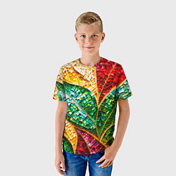 Футболка детская Яркая мозаика с разноцветным абстрактным узором и, цвет: 3D-принт — фото 2