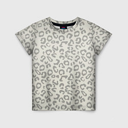 Детская футболка Светло бежевый леопард