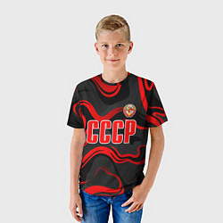 Футболка детская СССР - red stripes, цвет: 3D-принт — фото 2