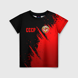 Детская футболка СССР - черно-красный