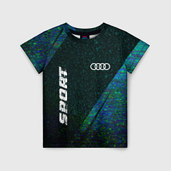 Детская футболка Audi sport glitch blue