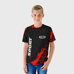Футболка детская Geely red sport tires, цвет: 3D-принт — фото 2