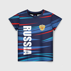 Футболка детская Россия - blue stripes, цвет: 3D-принт