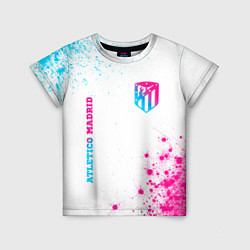 Детская футболка Atletico Madrid neon gradient style вертикально