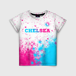 Детская футболка Chelsea neon gradient style посередине