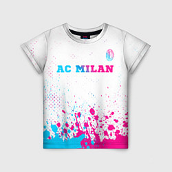 Футболка детская AC Milan neon gradient style посередине, цвет: 3D-принт