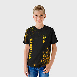 Футболка детская Tottenham - gold gradient вертикально, цвет: 3D-принт — фото 2
