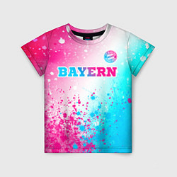 Детская футболка Bayern neon gradient style посередине