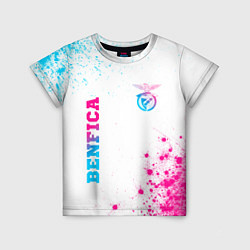 Детская футболка Benfica neon gradient style вертикально