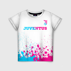 Футболка детская Juventus neon gradient style посередине, цвет: 3D-принт