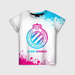 Детская футболка Club Brugge neon gradient style