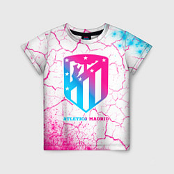 Футболка детская Atletico Madrid neon gradient style, цвет: 3D-принт