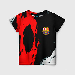 Детская футболка Barcelona fc краски спорт
