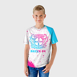 Футболка детская Bayer 04 neon gradient style, цвет: 3D-принт — фото 2