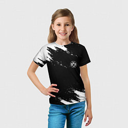 Футболка детская Borussia краски чёрно белый, цвет: 3D-принт — фото 2
