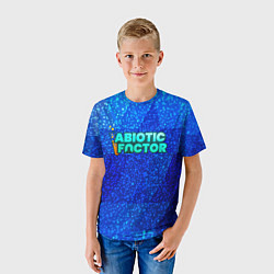 Футболка детская Abiotic Factor logo blue neon, цвет: 3D-принт — фото 2