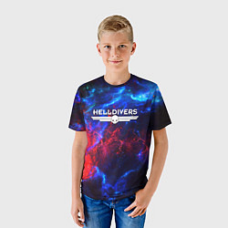Футболка детская Helldivers: Space Logo, цвет: 3D-принт — фото 2