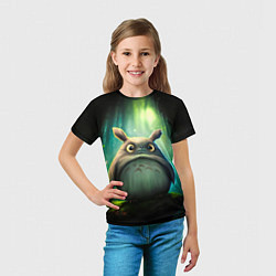 Футболка детская Тоторо в лесу от нейросети, цвет: 3D-принт — фото 2